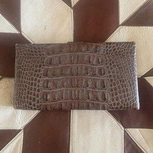 Banana Republic Brown Crocodile Leather Clutch